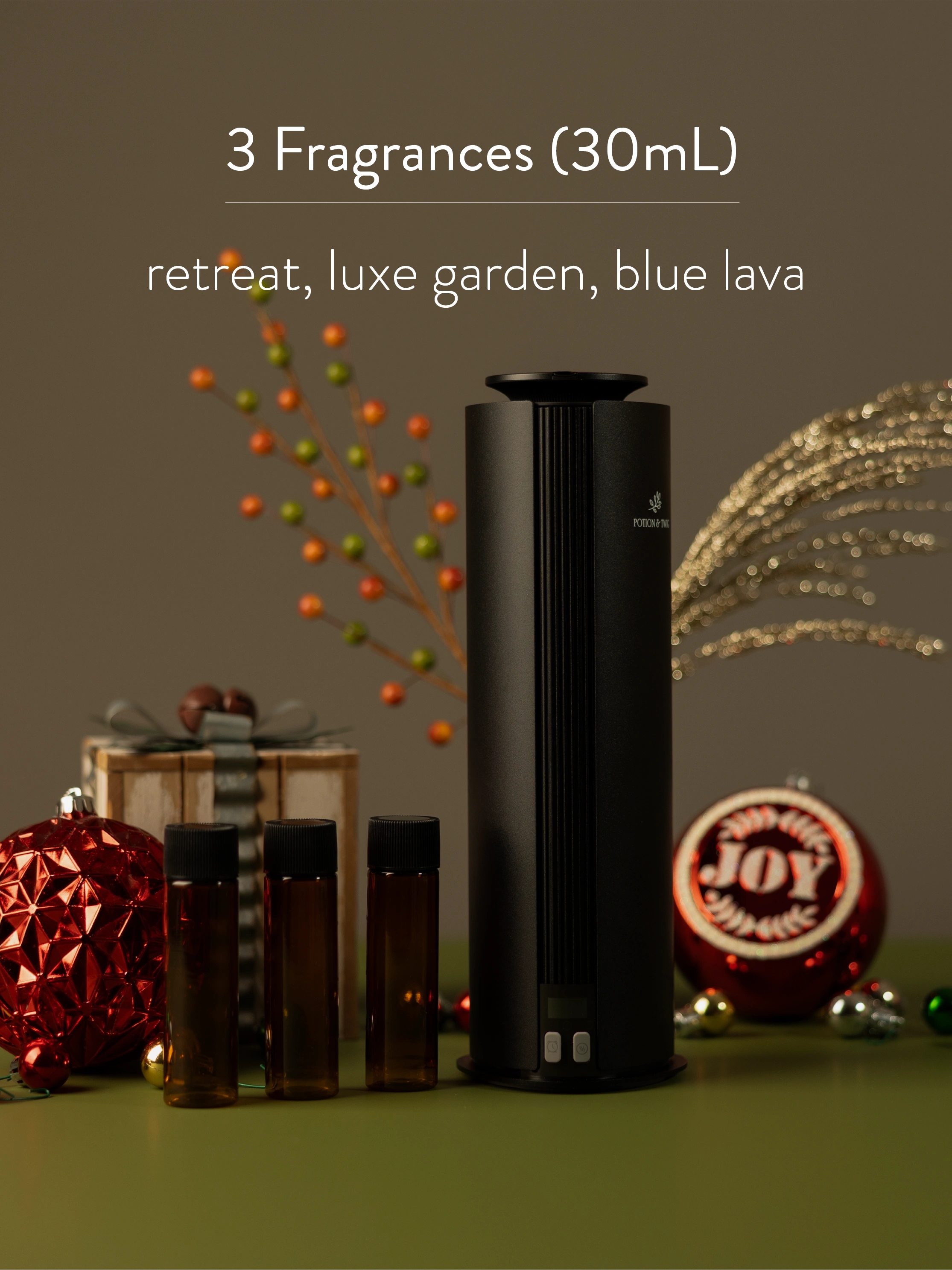 Spire smart home scent diffuser with three bottles of popular diffuser oils as a bundle