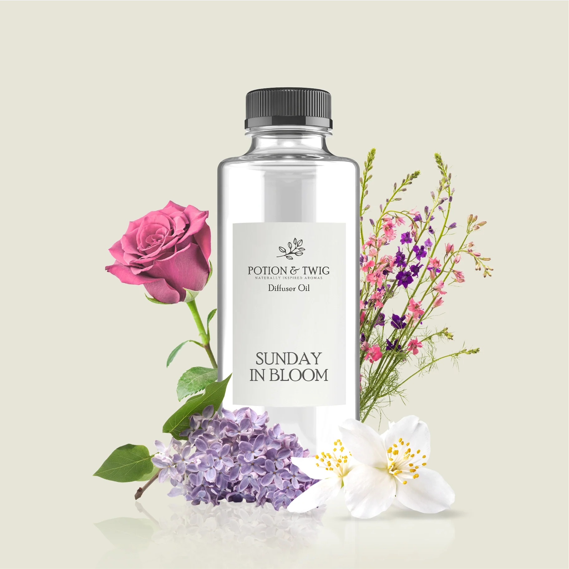 Fresh lilacs and spring florals on a quiet Sunday morning titled Sunday in Bloom