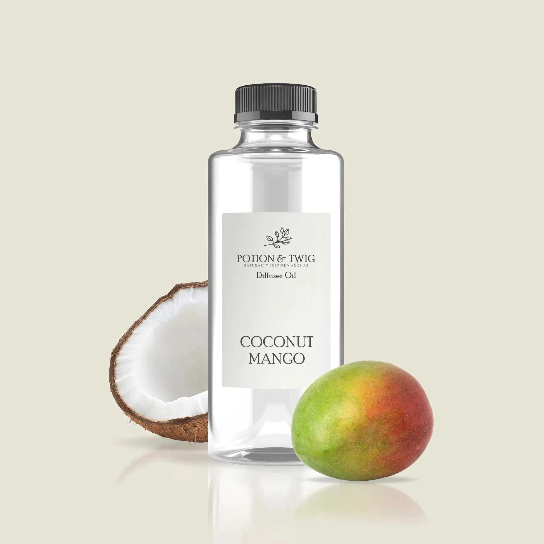 Fresh coconut and mango tropical fragrance representing island indulgence and Caribbean vibes