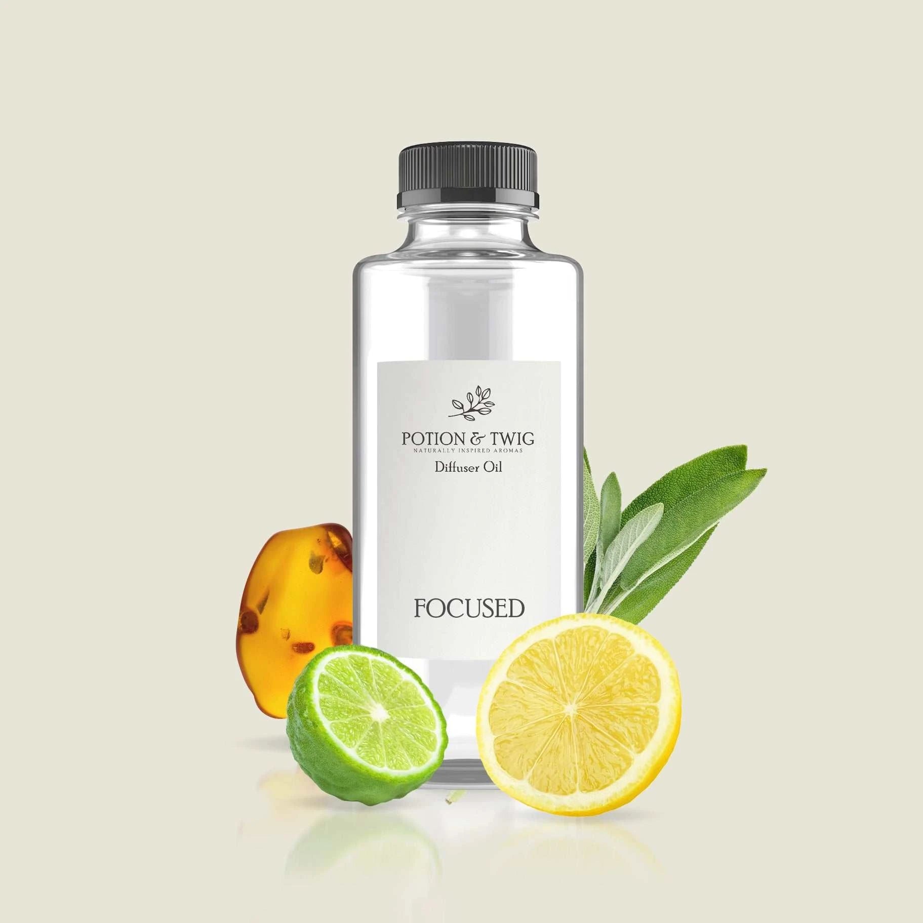 Bright bergamot, white tea, and sage blend in a fragrance that sharpens focus and clears distractions.