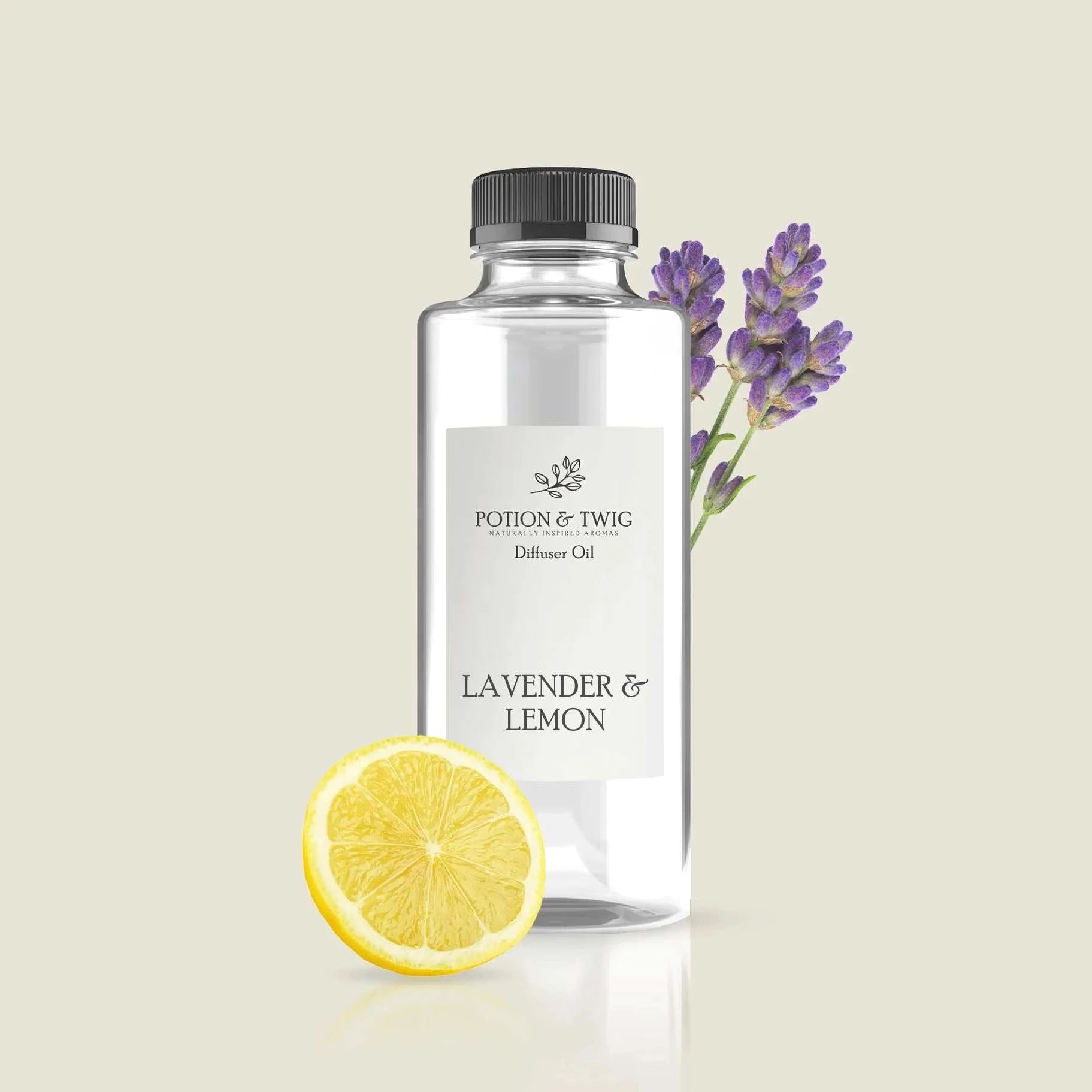 Lavender and lemon aroma creating a crisp, calming atmosphere with bright citrus and soothing lavender scents