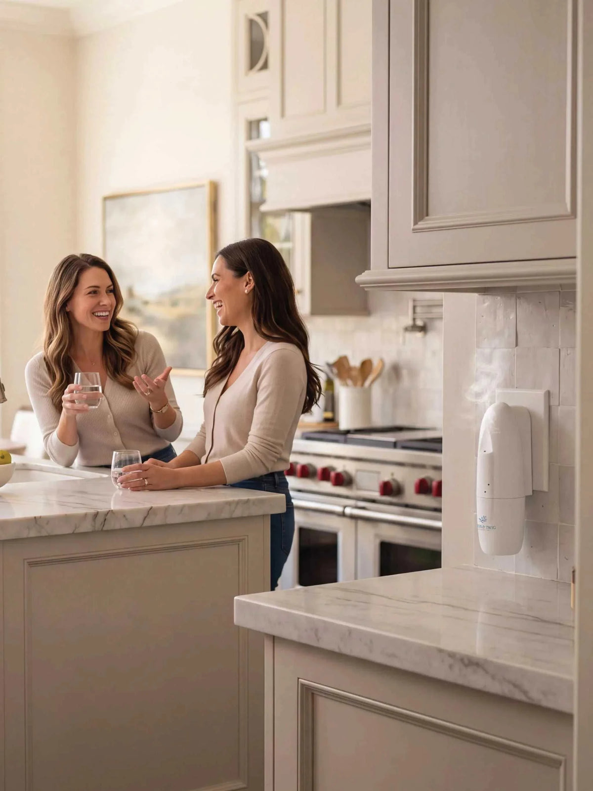 Sienna Diffuser, a white wall-plug-in device with a smooth, compact body and subtle control details