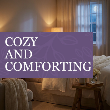 Cozy and comforting bundle with vanilla, amber, and cinnamon scents for warm, soothing ambiance