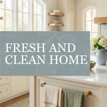 Fresh and Clean Home Kit with linen and aquatic fragrance bottles for a crisp, bright scent