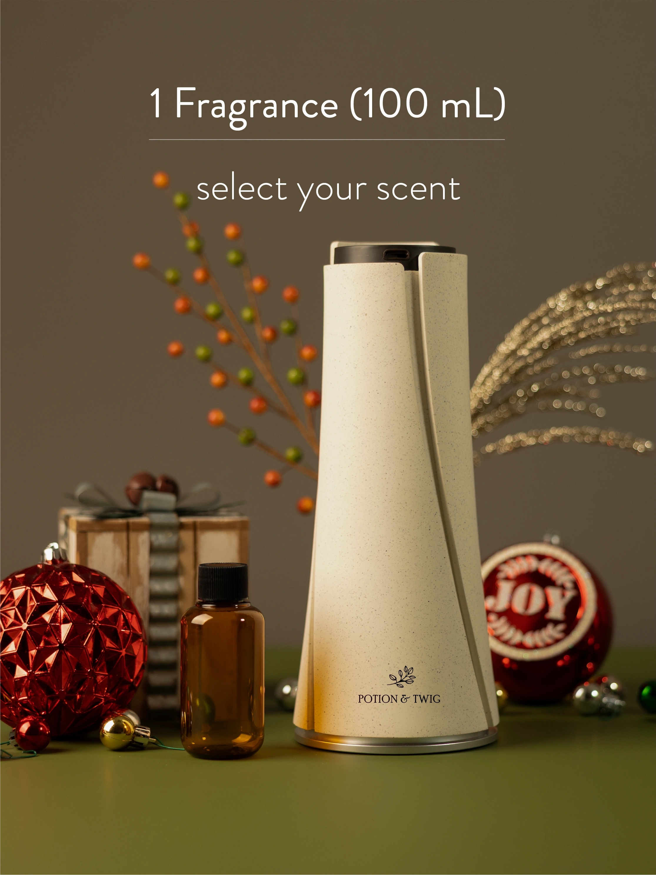Lumen smart home scent diffuser with a bottle of diffuser oil