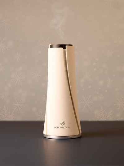 White Lumen scent diffuser on light neutral background
