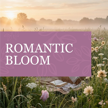Romantic Bloom Bundle featuring Karoo Rose and Luxe Garden floral scents for calm and elegance