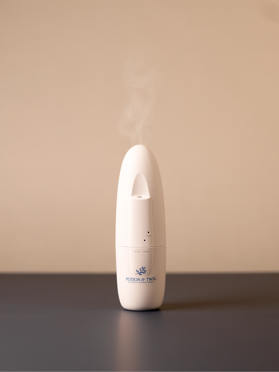 White Sienna scent diffuser on light neutral background