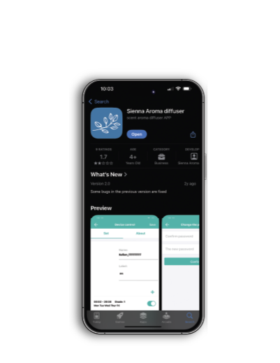 Smartphone displaying an app interface on a white background