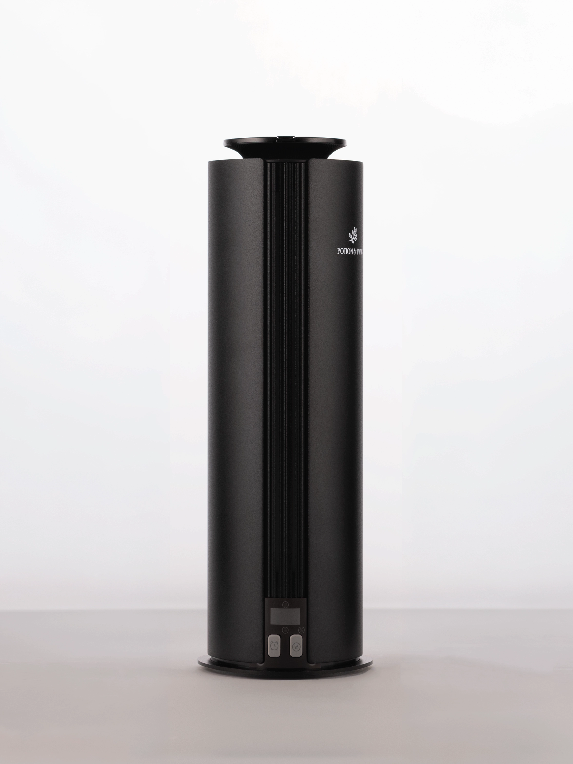 black Spire Diffuser smart scent diffuser with rechargeable battery and micro mist scent diffusion on a white background