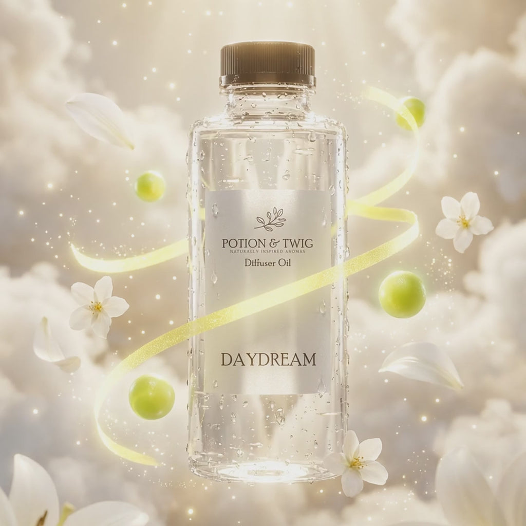 Video of fragrance notes around bottle of Daydream diffuser oil